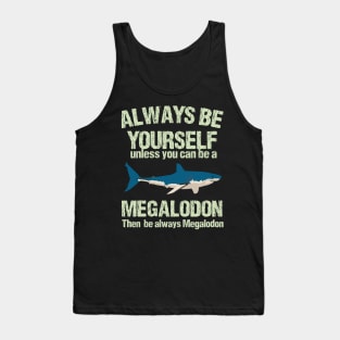 Marine Biologist Biology Megalodon Fathers Day Gift Funny Retro Vintage Tank Top